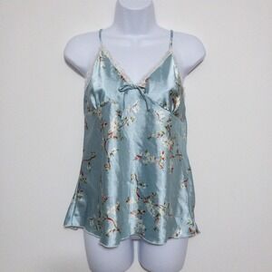 Y2K Floral Coquette Lace Baby doll Top Size Medium (28" Chest) Blue Bow Feminine